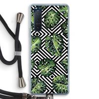 Geometrische jungle: Sony Xperia 5 II Transparant Hoesje met koord