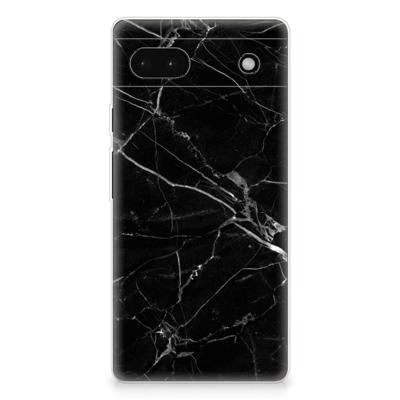 Google Pixel 6A | TPU | Siliconen hoesje | Marmer Zwart - Origineel Cadeau Vader