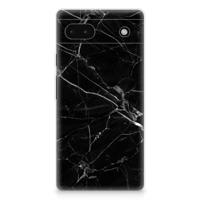 Google Pixel 6A | TPU | Siliconen hoesje | Marmer Zwart - Origineel Cadeau Vader