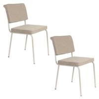 Zuiver Buddy Eetkamerstoelen Beige - Set van 2