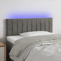Hoofdbord LED 90x5x78/88 cm fluweel lichtgrijs