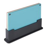 Set van 3 snijplanken - multicolor - kunststof - 35 x 7 x 23 cm - met standaard