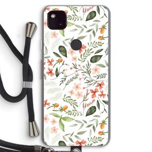 Sweet little flowers: Pixel 4a 5G Transparant Hoesje met koord