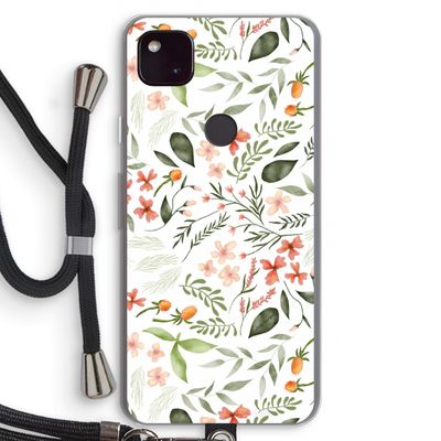 Sweet little flowers: Pixel 4a 5G Transparant Hoesje met koord