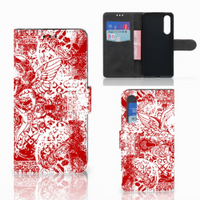 Telefoonhoesje met Naam Huawei P30 Angel Skull Rood