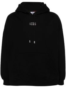 GCDS hoodie à logo orné de cristaux - Noir