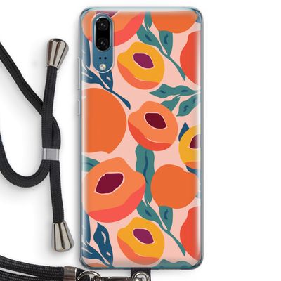 Perzik: Huawei P20 Transparant Hoesje met koord
