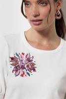 Omira flower pullover - off white - 12827