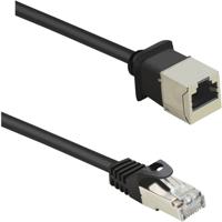 Renkforce RF-4394130 RJ45 Netwerkkabel, patchkabel CAT 5e F/UTP 3.00 m Zwart Verlengkabel Snagless, Vergulde steekcontacten 1 stuk(s)