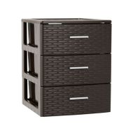 Ladeblok/bureau organizer met 3 lades rotan bruin 39,5 x 36,5 x 46,5 cm