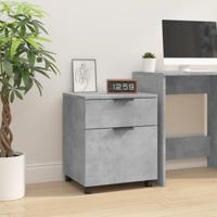 Dossierkast verrijdbaar 45x38x54 cm bewerkt hout betongrijs