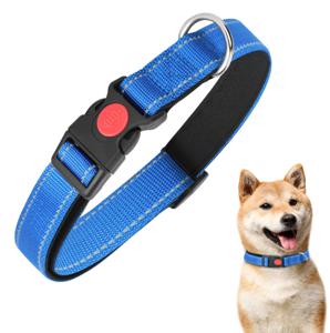 Hondenhalsband met kliksluiting blauw M