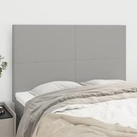 Hoofdborden 4 st 72x5x78/88 cm stof lichtgrijs
