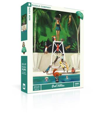 New York Puzzle Company Puzzel Zwembadkatjes - 1000 stukjes