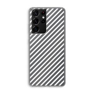 Strepen zwart-wit: Samsung Galaxy S21 Ultra Transparant Hoesje