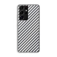 Strepen zwart-wit: Samsung Galaxy S21 Ultra Transparant Hoesje