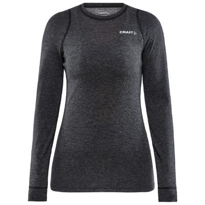 Craft Core Wool Merino LS Thermoshirt Dames Black Melange XL