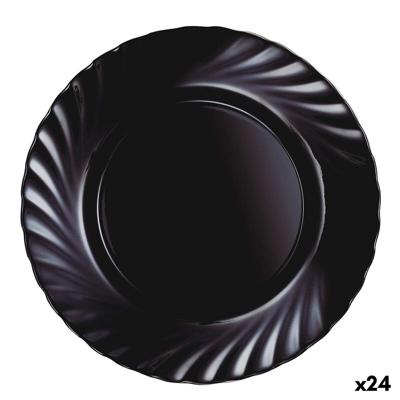 Eetbord Luminarc Trianon Black Zwart Glas Ø 24,5 cm (24 Stuks)