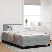 Boxspring Bed met Matras Lichtgrijs 120x190 cm Stof