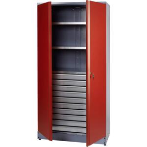 Materiaalkast met 1 afsluitbare dubbele deur rood Küpper 70592 (b x h x d) 910 x 1800 x 450 mm