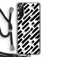 Zwarte vegen: Sony Sony Xperia 10 III Transparant Hoesje met koord