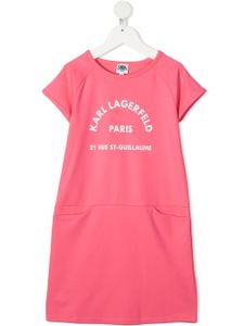 Karl Lagerfeld Kids robe droite à logo imprimé - Rose