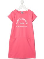 Karl Lagerfeld Kids robe droite à logo imprimé - Rose