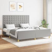 Bedframe zonder matras stof lichtgrijs 160x200 cm