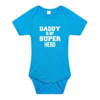 Daddy super hero geboorte cadeau / kraamcadeau romper blauw voor babys / jongens 92 (18-24 maanden)  -