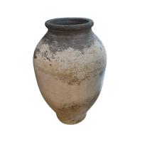 Jinsu Witte ronde GRC pot met donkere bovenkant