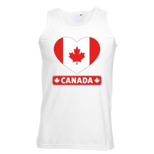 Canada hart vlag singlet shirt/ tanktop wit heren