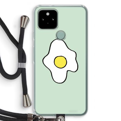 Spiegelei: Pixel 5 Transparant Hoesje met koord