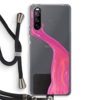 Paarse stroom: Sony Sony Xperia 10 III Transparant Hoesje met koord