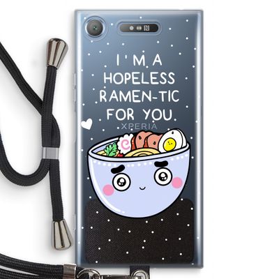 I'm A Hopeless Ramen-Tic For You: Sony Xperia XZ1 Transparant Hoesje met koord