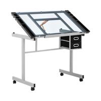 Tekentafel - 104 x 60 cm - kantelbaar- glazen blad