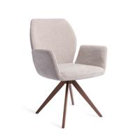 Jesper Home Draaibare Eetkamerstoel 'Misaki' Turn Brown, kleur Pretty Plaster