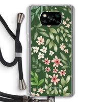 Botanical green sweet flower heaven: Xiaomi Poco X3 Pro Transparant Hoesje met koord