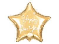 Gouden Folie Ballon Ster Happy New Year (45cm) - thumbnail