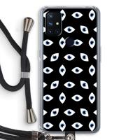 Eyes pattern: OnePlus Nord N10 5G Transparant Hoesje met koord - thumbnail