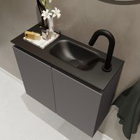 Mondiaz Ture 60cm toiletmeubel dark grey met wastafel urban rechts 1 kraangat - thumbnail