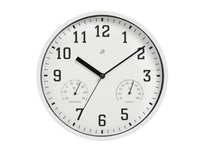 AURIOL Wandklok met thermo- en hygrometer (Wit)