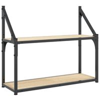 vidaXL Wandrek 2-laags 60x21x51 cm bewerkt hout sonoma eikenkleurig - thumbnail