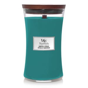 WoodWick Juniper & Spruce Large Jar kaars Rond Aqua-kleur 1 stuk(s)