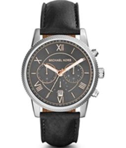 Horlogeband Michael Kors MK8393 Leder Zwart 22mm