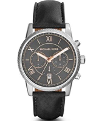 Horlogeband Michael Kors MK8393 Leder Zwart 22mm