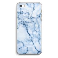 Blauw marmer: iPhone 5 / 5S / SE Transparant Hoesje - thumbnail
