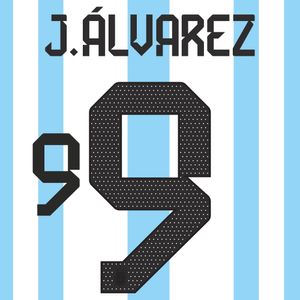 J.Alvarez 9 (Officiële Argentinië 3 Sterren Bedrukking 2023-2024)