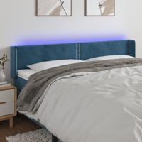 Hoofdbord LED 163x16x78/88 cm fluweel donkerblauw