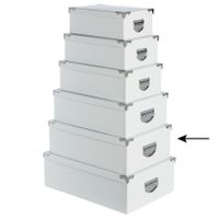 5Five Opbergdoos/box - wit - L44 x B31 x H15 cm - Stevig karton - Whitebox   -