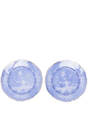 GINORI 1735 assiette en céramique à imprimé graphique - Bleu